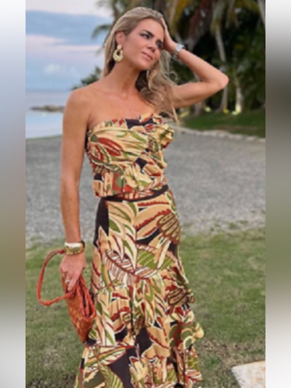 Zara Multicolor Tropical Ruffle Two-Piece Set Size S - Picture 16 of 16
